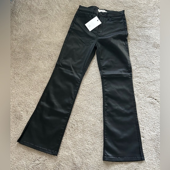 Wednesday high rise coated bootcut-black NWT - Picture 2 of 7